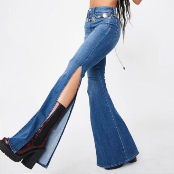 Articles of Society Bridgette Flared split Jeans high rise 7 - Picture 2 of 14